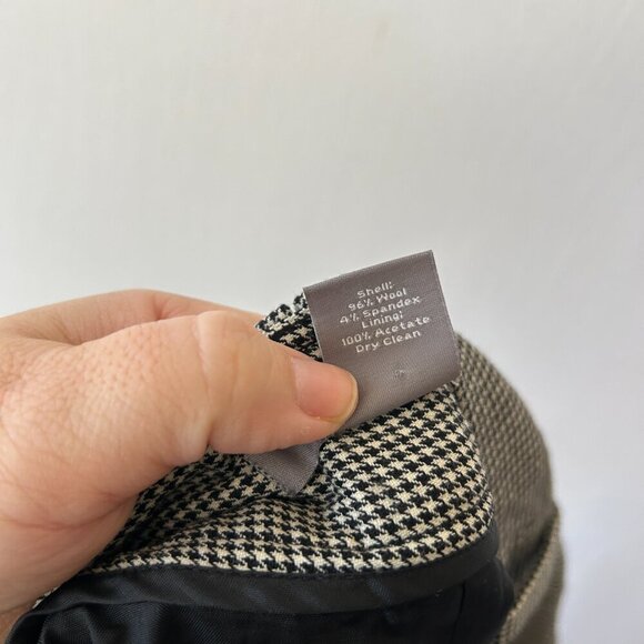 Ann Taylor Margo Dress Pants Womens 8 Black White Houndstooth Capri Wide Leg - Picture 8 of 8